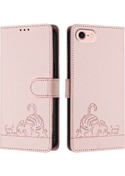 IPhone Se 2024 Için Kılıf Cüzdan Kapak Çevirin Kart Yuvası Tutucu Kickstand Kedi (Yurt Dışından)