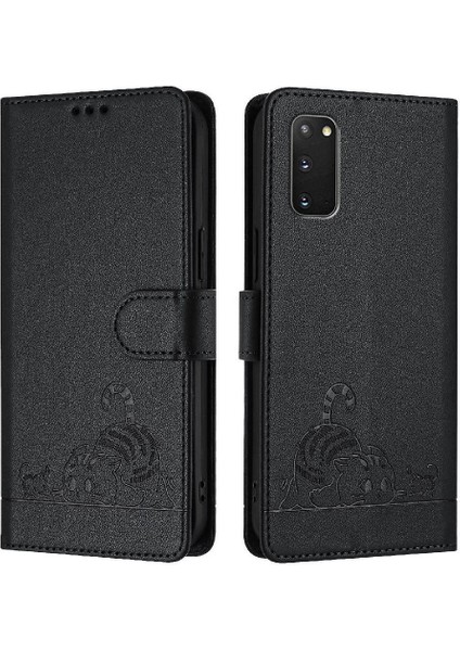 Samsung Galaxy S20 Kart Yuvası Tutucu Için Kickstand Kedi Rfıd Cüzdan (Yurt Dışından)