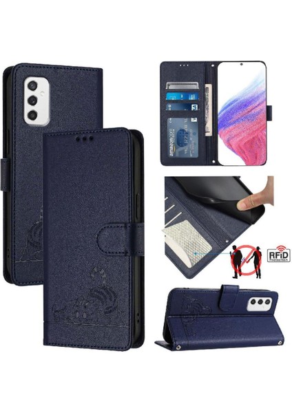 Samsung Galaxy M52 5g Kart Yuvası Tutucu Için Kickstand Cüzdan Flip Kedi (Yurt Dışından)