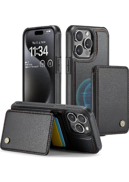 IPhone 15 Için Kılıf Pro Manyetik Standı Fonksiyonu Rfıd Engelleme 2 In 1 (Yurt Dışından) fiyatları