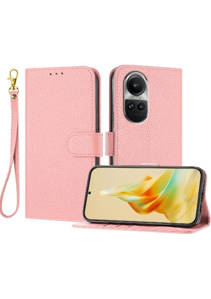 SZY Market Oppo Phone 10 5g Için Telefon Kılıfı Litchi Desen Flip Folio Kart Yuvaları Tutucu (Yurt Dışından)