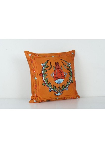 Çiçek Desenli Etnik Suzani Kırlent Kılıfı El Dokuma Kırlent Kılıf 50 x 50 cm fiyatları