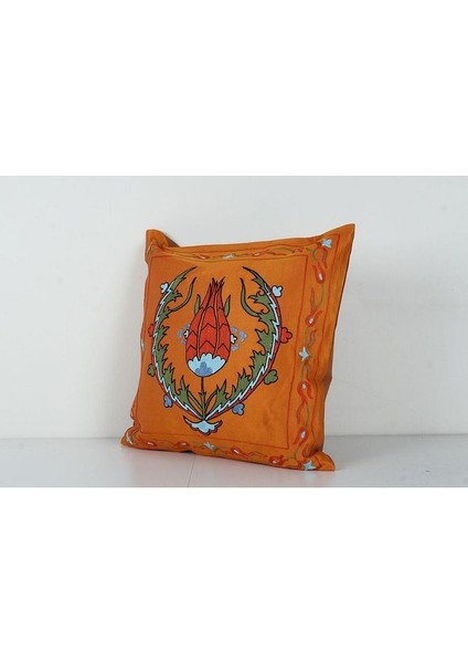 Çiçek Desenli Etnik Suzani Kırlent Kılıfı El Dokuma Kırlent Kılıf 50 x 50 cm modelleri