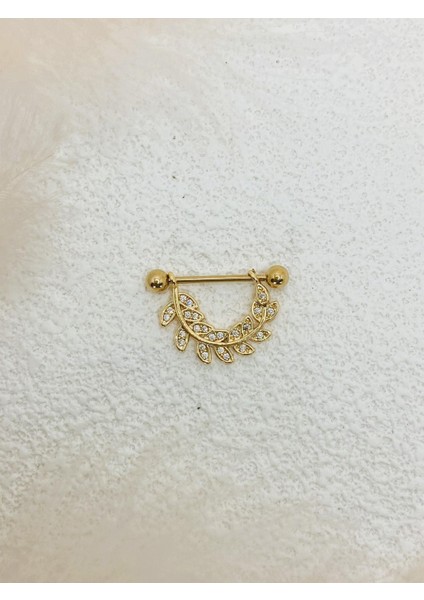 Cerrahi Çelik Altın Rengi Göğüs Ucu Piercing Küpe