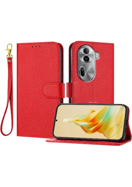 Oppo Phone 11 Pro 5g Için Telefon Kılıfı Litchi Desen Cüzdan Pu Deri Flip (Yurt Dışından)