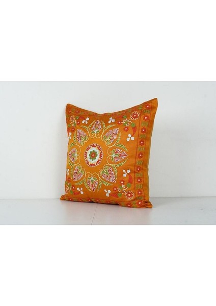 Çiçek Desenli Etnik Suzani Kırlent Kılıfı El Dokuma Kırlent Kılıf 50 x 50 cm modelleri