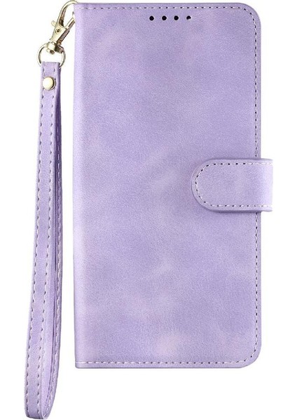 Xiaomi Poco M6 4g Manyetik Kickstand Bilek Kayışı Pu Deri Için Flip Case (Yurt Dışından)