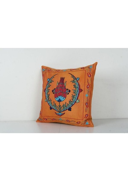 Çiçek Desenli Etnik Suzani Kırlent Kılıfı El Dokuma Kırlent Kılıf 50 x 50 cm modelleri