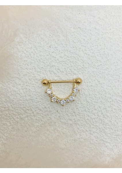 Cerrahi Çelik Altın Rengi Göğüs Ucu Piercing Küpe