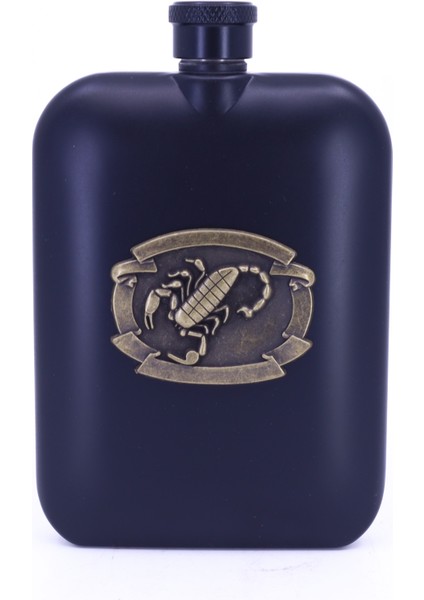 Akrep Kabartma Amblem Paslanmaz Çelik Cep Matarası - Hip Flask 7 Oz