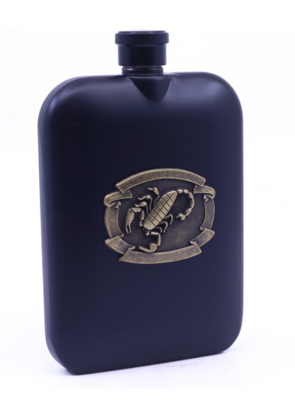 Akrep Kabartma Amblem Paslanmaz Çelik Cep Matarası - Hip Flask 7 Oz