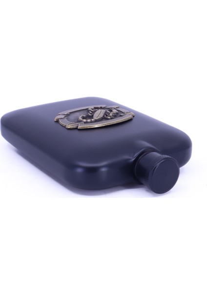 Akrep Kabartma Amblem Paslanmaz Çelik Cep Matarası - Hip Flask 7 Oz