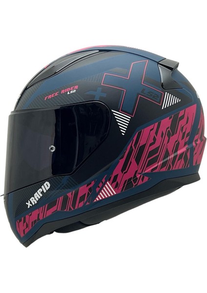 Rapıd 2 Xtreet Mat Mavi-Mor Kask Siyah Cam