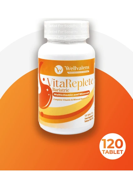 VitaReplete Bariatrik Multivitamin ve Mineral – Mide Ameliyatı Sonrası Günlük Beslenme Desteği | 120 Tablet