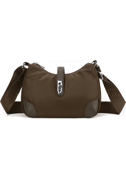 Çapraz Askılı Çanta Taşınabilir Yüksek Kaliteli Nefes Alabilen Naylon Malzeme Düz Renk Stili, Kahverengi (Yurt Dışından)