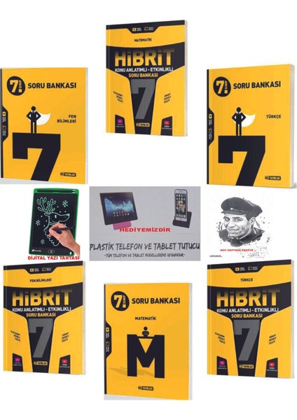 2024 - 2025 7. Sınıf Türkçe – Matematik – Fen Bilimleri Hibritli Konu Anlatımı - Soru Bankası Plus