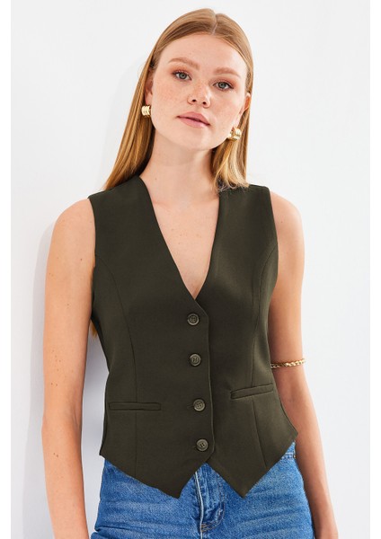 6796 Kısa Dokuma Yelek - Haki modelleri