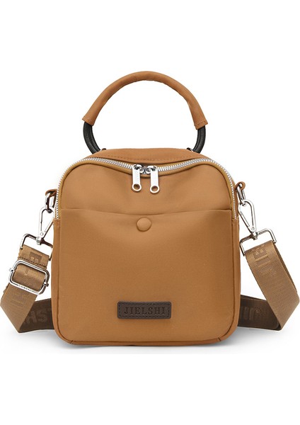 Çapraz Askılı Çanta Taşınabilir Yüksek Kaliteli Aşınmaya Dayanıklı Naylon Kumaş Düz Renk ve Sade Stil, Sarı (Yurt Dışından)