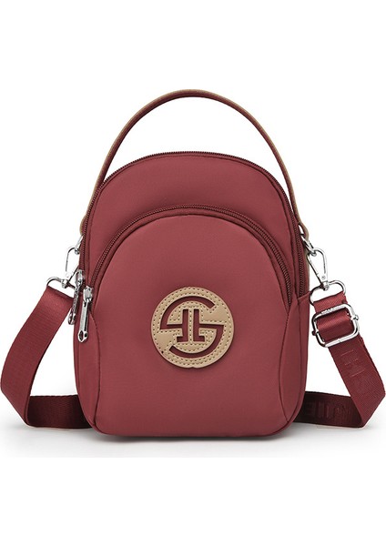 Çapraz Askılı Çanta Taşınabilir Yüksek Yoğunluklu Naylon Kumaş Basit Stil, Kırmızı (Yurt Dışından)