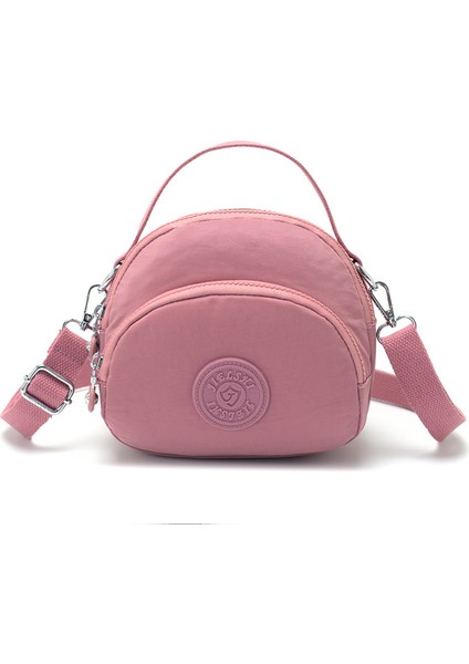 Çapraz Askılı Çanta Taşınabilir Yüksek Kaliteli Yüksek Yoğunluklu Naylon Kumaş Düz Renk ve Sade Stil, Pembe (Yurt Dışından)