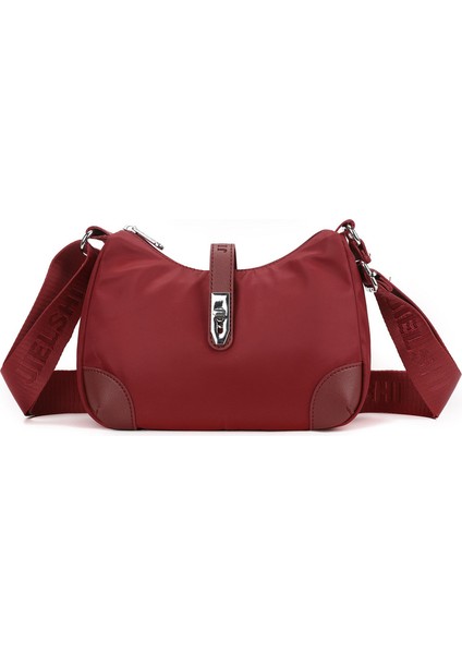 Çapraz Askılı Çanta Taşınabilir Yüksek Kaliteli Nefes Alabilen Naylon Malzeme Düz Renk Stili, Kırmızı (Yurt Dışından)