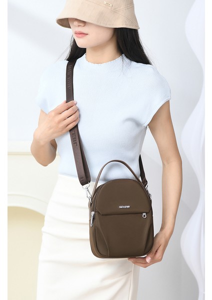 Çapraz Askılı Çanta Taşınabilir Yüksek Yoğunluklu Naylon Kumaş Düz Renk Basit Stil, Kırmızı (Yurt Dışından) modelleri