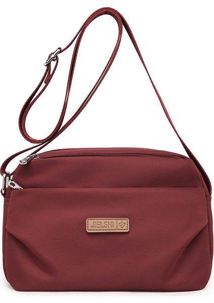 Çapraz Askılı Çanta Taşınabilir Yüksek Kaliteli Aşınmaya Dayanıklı Naylon Kumaş Basit Stil, Kırmızı (Yurt Dışından)