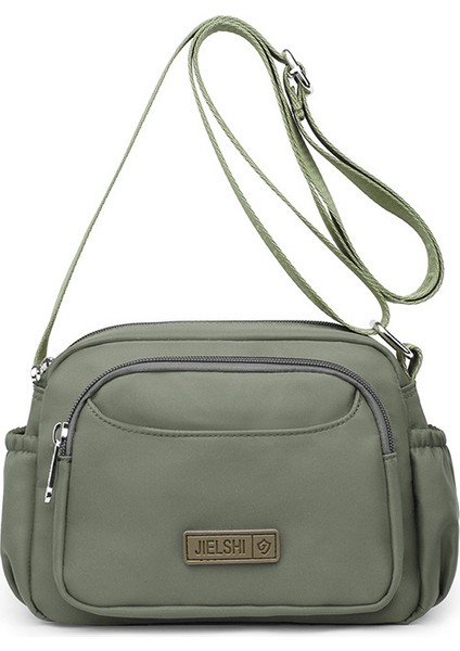 Çapraz Askılı Çanta Taşınabilir Yüksek Yoğunluklu Su Geçırmez Naylon Kumaş Modaya Uygun Stil, Açık Yeşil (Yurt Dışından)