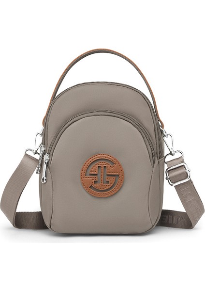 Çapraz Askılı Çanta Taşınabilir Yüksek Yoğunluklu Naylon Kumaş Basit Stil, Gri (Yurt Dışından)