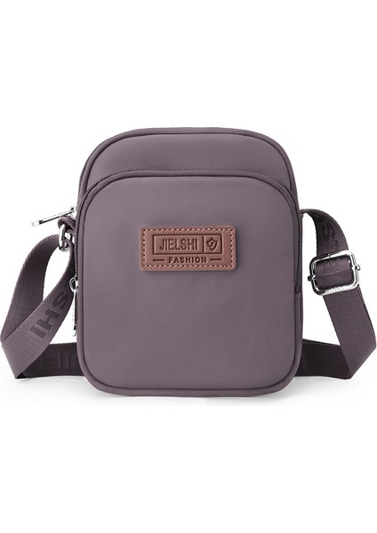 Çapraz Askılı Çanta Taşınabilir Yüksek Kaliteli Aşınmaya Dayanıklı Naylon Kumaş Basit Tarzda Küçük Kare Çanta Tarzı, Mor (Yurt Dışından)