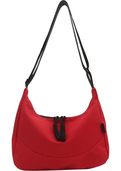 Çapraz Askılı Çanta Taşınabilir Yüksek Kaliteli Oxford Kumaş Sade Sokak Stili, Kırmızı (Yurt Dışından)