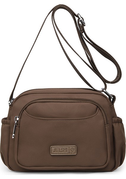 Çapraz Askılı Çanta Taşınabilir Yüksek Yoğunluklu Su Geçırmez Naylon Kumaş Modaya Uygun Stil, Kahverengi (Yurt Dışından)