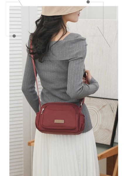 Çapraz Askılı Çanta Taşınabilir Yüksek Yoğunluklu Su Geçırmez Naylon Kumaş Modaya Uygun Stil, Kahverengi (Yurt Dışından) modelleri