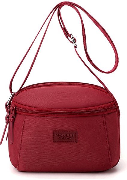 Çapraz Askılı Çanta Taşınabilir Naylon Malzeme Çok Yönlü Stil, Kırmızı (Yurt Dışından)