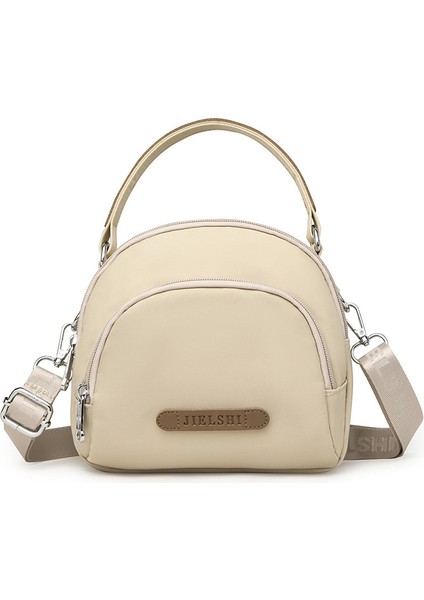 Çapraz Askılı Çanta Taşınabilir Yüksek Yoğunluklu Su Geçırmez Naylon Kumaş Popüler Stil ve Büyük Kapasite Küçük, Bej (Yurt Dışından)