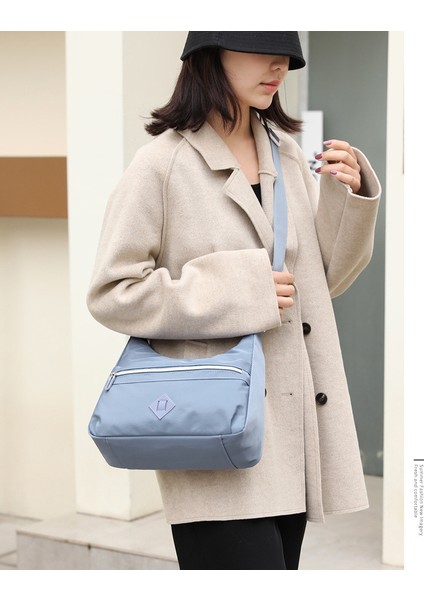 Çapraz Askılı Çanta Taşınabilir Yüksek Kaliteli Nefes Alabilen Naylon Malzeme Düz Renk Modaya Uygun Stil, Mavi (Yurt Dışından) modelleri