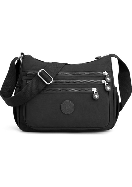 Çapraz Askılı Çanta Taşınabilir Oxford Kumaş Vintage Nötr Hafif, Siyah (Yurt Dışından)