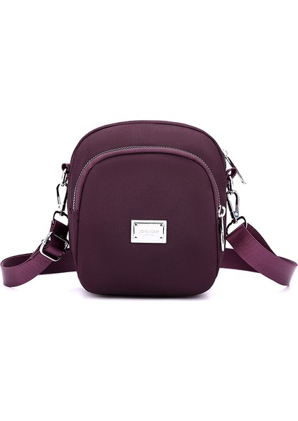 Çapraz Askılı Çanta Taşınabilir Dayanıklı Yüksek Yoğunluklu Su Geçırmez Naylon Malzeme Rahat ve Şık Stil Daha Yumuşak Sertlik, Koyu Mor (Yurt Dışından)