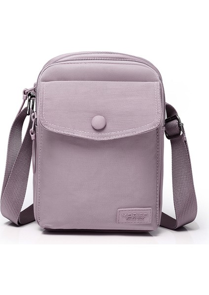 Çapraz Askılı Çanta Taşınabilir Hafif Su Geçırmez Naylon Malzeme Basit ve Rahat Düz Renk Nötr Stil Nazik Dokunuş, Mor (Yurt Dışından)