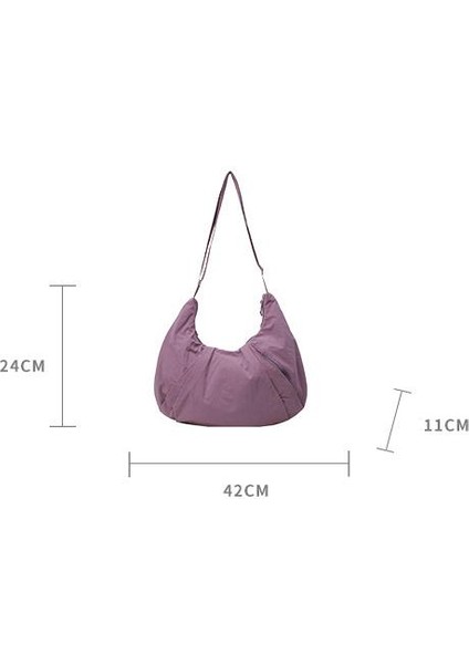 Çapraz Askılı Çanta Taşınabilir Yüksek Kaliteli Naylon Kumaş Basit Düz Renk Stili , Bej (Yurt Dışından) fiyatları