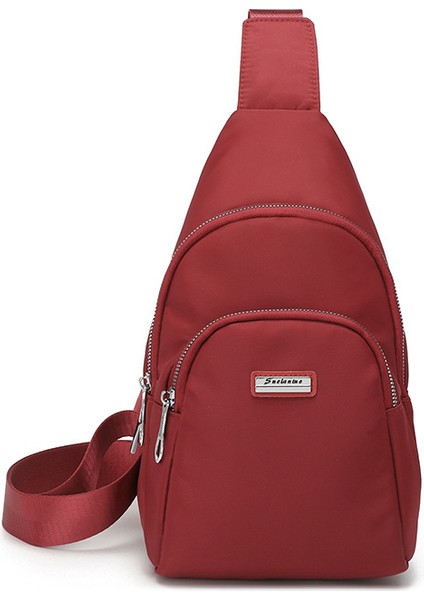 Çapraz Askılı Çanta Taşınabilir Oxford Kumaş Malzemesi Solmaya Karşı Dayanıklı Nötr Tarz, Kırmızı (Yurt Dışından)
