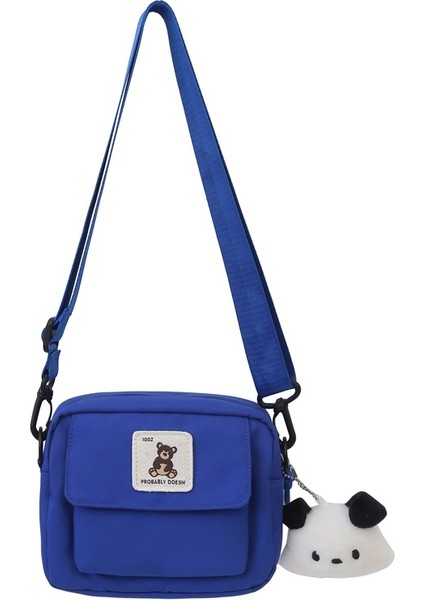 Çapraz Askılı Çanta Taşınabilir Su Geçırmez Yüksek Kaliteli Naylon Malzeme Yüksek Görünümlü Şehirli Sade Düz Renk Stili, Mavi (Yurt Dışından)