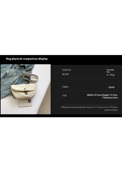 Çapraz Askılı Çanta Taşınabilir Naylon Malzeme Büyük Kapasiteli Düz Renk Stili, Siyah (Yurt Dışından) fiyatları