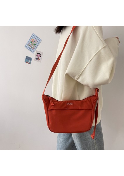 Çapraz Askılı Çanta Taşınabilir Yüksek Kaliteli Su Geçırmez Kumaş Malzemesi Düz Renk Stili Mektup Deseni, Gri (Yurt Dışından) modelleri