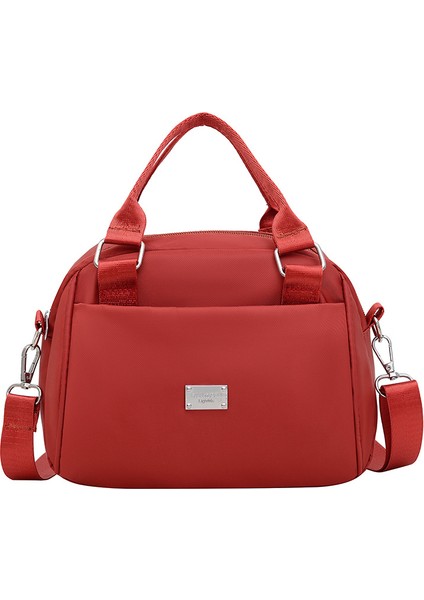 Çapraz Askılı Çanta Taşınabilir Hafif Oxford Kumaş Malzemesi Basit Düz Renk Nötr Stil, Kırmızı (Yurt Dışından)