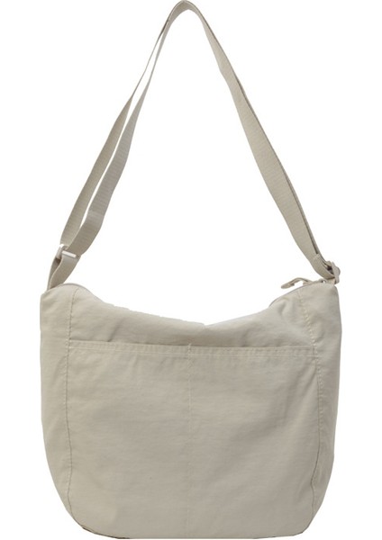 Çapraz Askılı Çanta Taşınabilir Yüksek Kaliteli Naylon Kumaş Basit Düz Renk Stili Büyük Kapasite, Bej (Yurt Dışından)