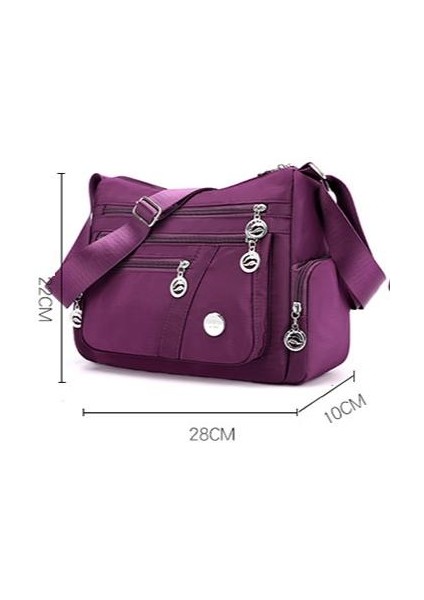 Çapraz Askılı Çanta Taşınabilir Büyük Kapasiteli Su Geçırmez Naylon Malzeme Şehirli Sade Tarz, Siyah (Yurt Dışından) fiyatları