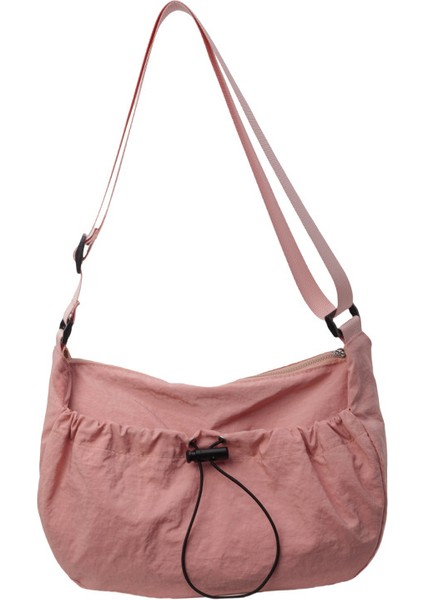 Çapraz Askılı Çanta Taşınabilir Yüksek Kaliteli Kanvas Malzeme Basit ve Orta Boy, Pembe (Yurt Dışından)