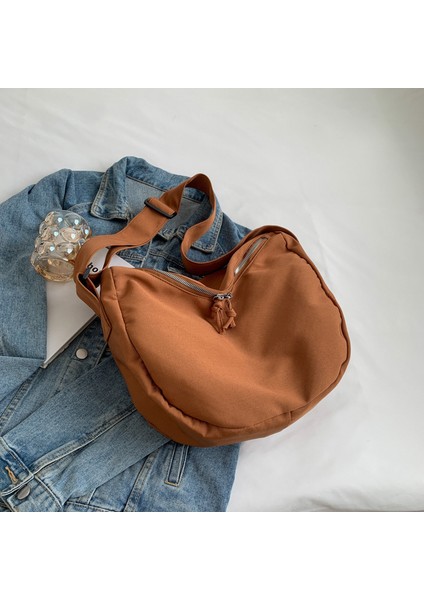 Çapraz Askılı Çanta Taşınabilir Sağlıklı Kanvas Kumaş Kaliteli Işçılik Rahat Tarz Geniş Kapasite, Kahverengi (Yurt Dışından)
