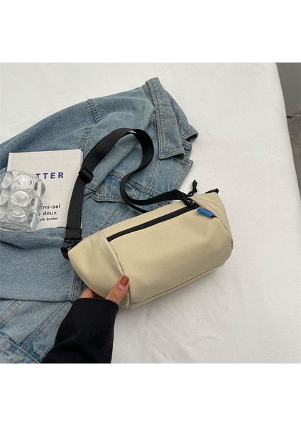 Çapraz Askılı Çanta Taşınabilir Sağlıklı Kanvas Kumaş Kaliteli Işçılik Rahat Tarz, Bej (Yurt Dışından)